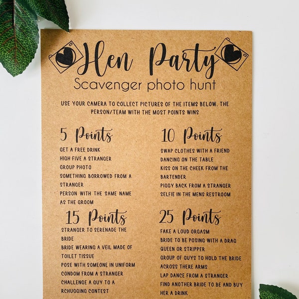 Hens Scavenger Hunt Etsy UK