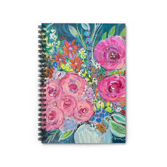 Shannon Doyle Art Notebook | Floral Abstract Journal | Spiral Bound Planner | Unique Stationery Gift | Watercolor Flowers