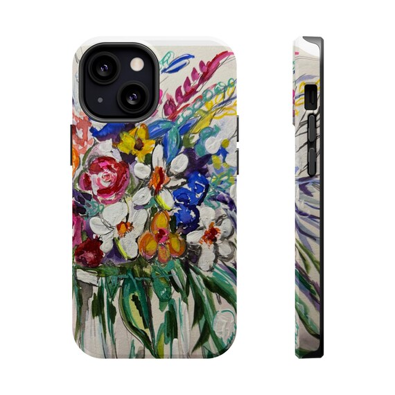 Vibrant Floral Magnetic Tough Cases, Phone Case for Art Lovers, Customizable Phone Cover, Unique Gift for Birthdays, Elegant Protector