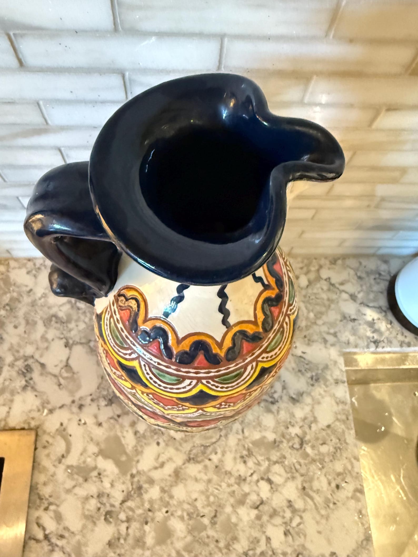 Hand-painted Talavera-style Tall Pitcher – Bright Multicolor Spanish ...