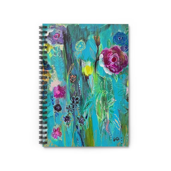 Shannon Doyle Art Notebook | Floral Abstract Journal | Spiral Bound Planner | Unique Stationery Gift | Watercolor Flowers