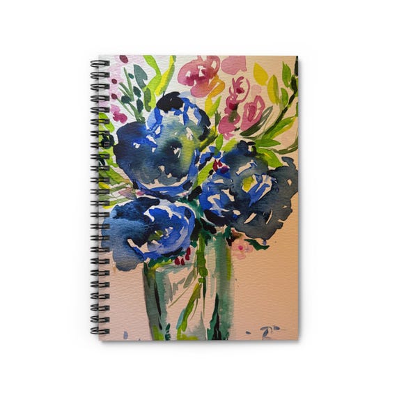 Shannon Doyle Art Notebook | Floral Abstract Journal | Spiral Bound Planner | Unique Stationery Gift | Watercolor Flowers
