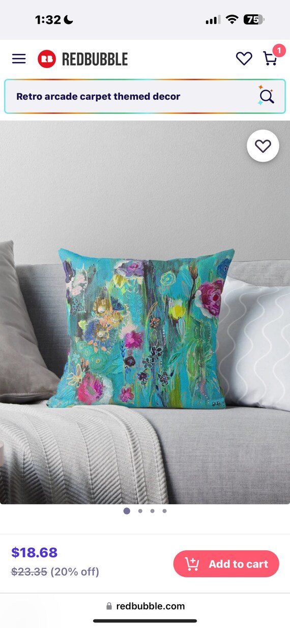 Original Floral Art Accent Cushions – Decorative Pillows for Instant Room Transformation