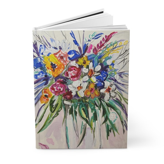 Shannon Doyle Art Notebook | Floral Abstract Journal | Hard Cover Notebook | Unique Stationery Gift | Watercolor Flowers