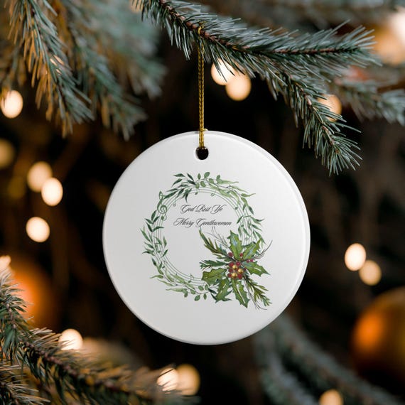 Musical Humorous Classic Christmas Ornament | Holiday Decor | Shannon Doyle Watercolor Art | Winter Decor | Gift for Her | Home Decor