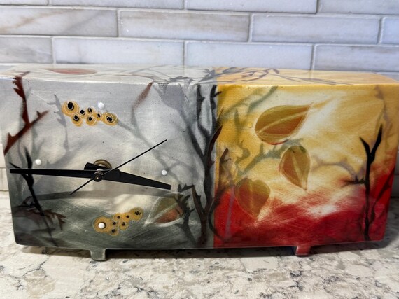 Rare Zeber Martell Handcrafted Ceramic Clock – Abstract Art Timepiece