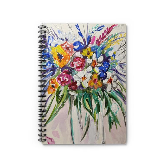 Shannon Doyle Art Notebook | Floral Abstract Journal | Spiral Bound Planner | Unique Stationery Gift | Watercolor Flowers