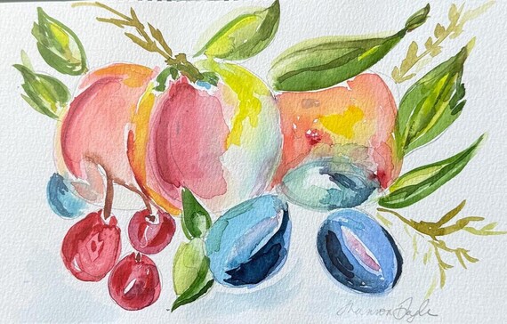 Original 8X10 Botanical Watercolor| Shannon Doyle Art | Art Print | Bright Botanical Wall Decor