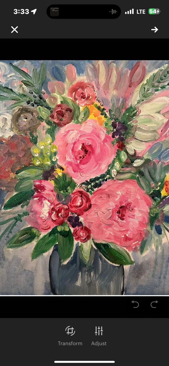 Vibrant Floral Bouquet Oil Painting – Original Flower Art on Canvas