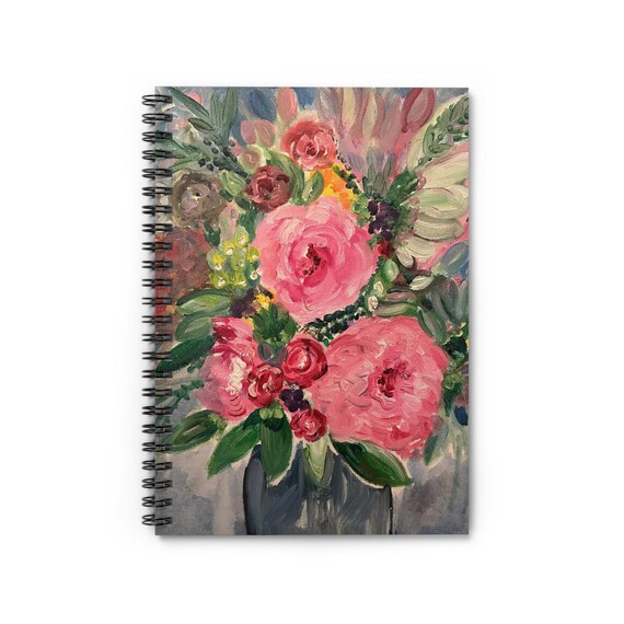 Shannon Doyle Art Notebook | Floral Abstract Journal | Spiral Bound Planner | Unique Stationery Gift | Watercolor Flowers