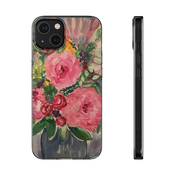 Floral Clear Silicone Phone Case - Vibrant Flower Design, Cute Phone Cover, Gifts for Her, Spring Decor, iPhone Accessories