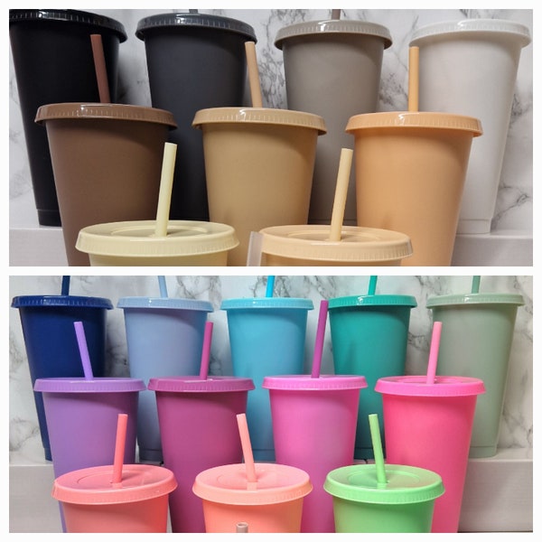Bulk Blank Cold Cups, 24oz Tumbler with Straws and lids Blank Whole sale