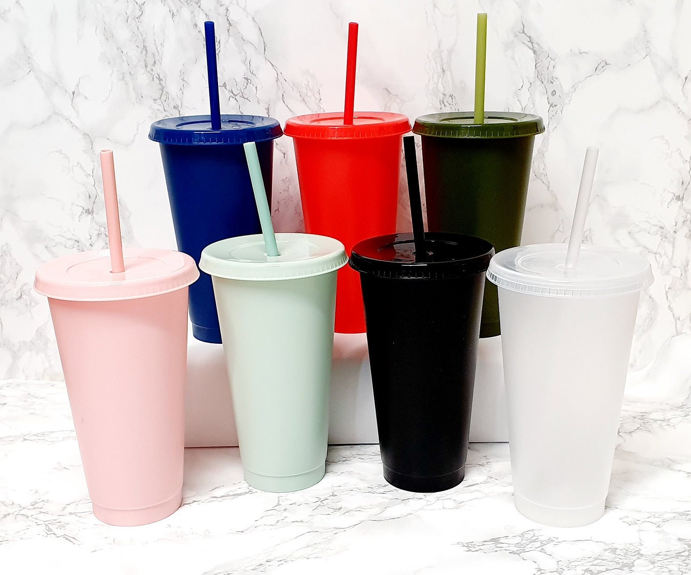Bulk Blank Cold Cups 24oz Tumbler With Straws and Lids Blank Etsy UK