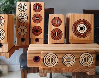 Unique and rare ported passive 5.1 speaker system in Japanese Cedar.