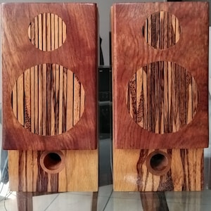 Chechen  Marblewood  with contrasting speaker designs, unique, rare, rose gold, gold, silver tinted chechen, nature&#39;s artworks with sound.