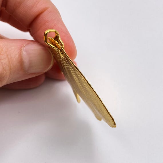 10K Gold Dipped Ginkgo Leaf Pendant - image 10
