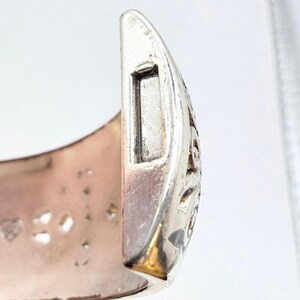 BRIGHTON Retired DYNASTY Hinged Bangle Bracelet Silver Crystal Black Enamel 7" image 8