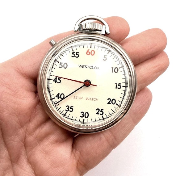 Vintage WESTCLOX Stop Watch Pocket Manual Wind up White Dial