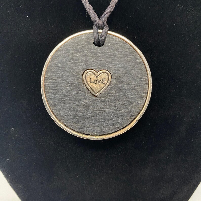 BRIGHTON LOVE Round Medallion Pendant Rope Silver Choker Necklace 14 1/2 inch image 5