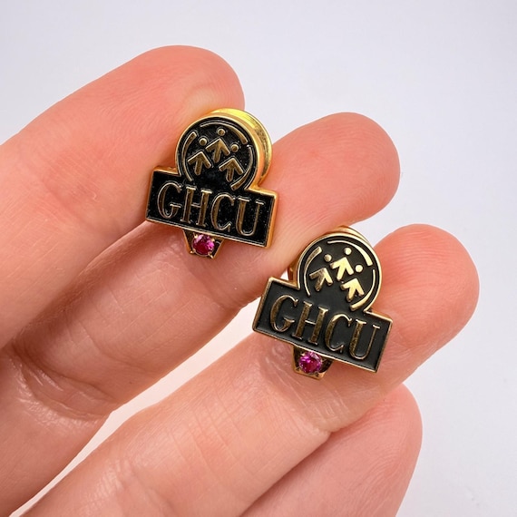GHCU Employee Service Pins, 1/10 10K Gold Filled With Ruby (lot of