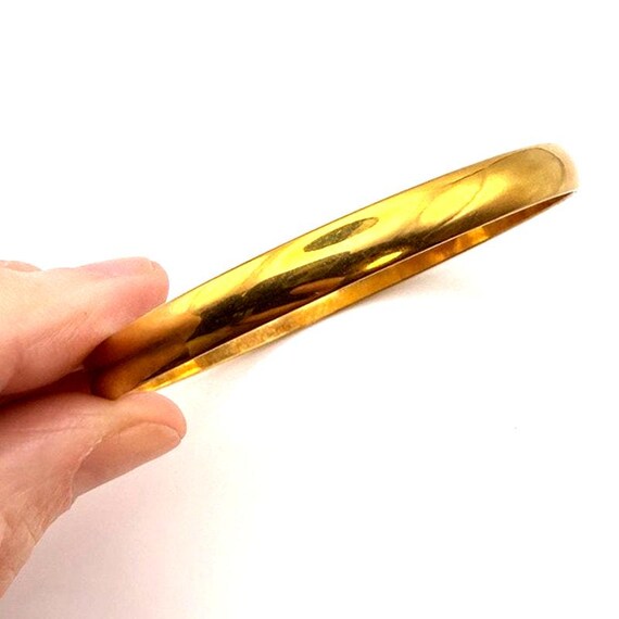 Vintage 14K Solid Gold Round Bangle Bracelet Eleg… - image 5