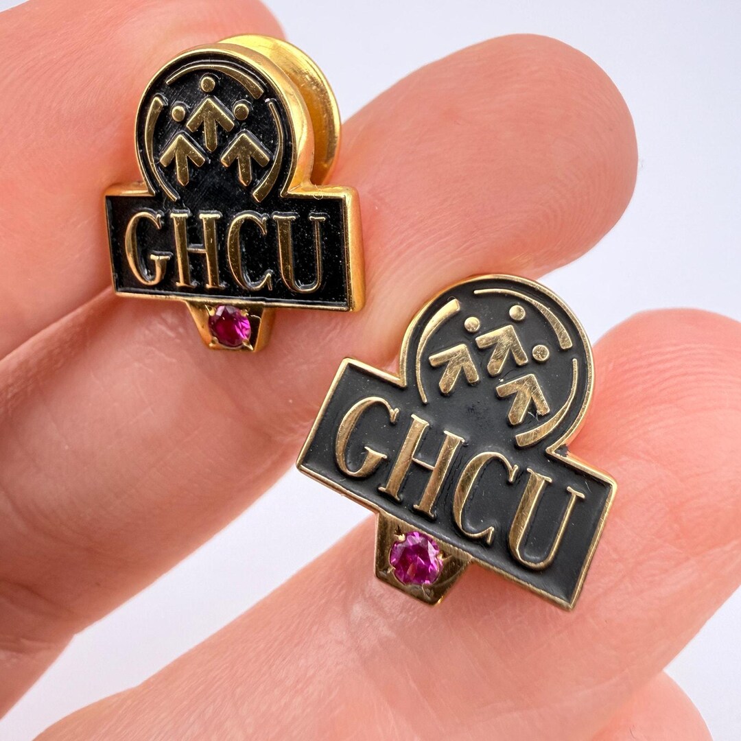 GHCU Employee Service Pins, 1/10 10K Gold Filled With Ruby (lot of