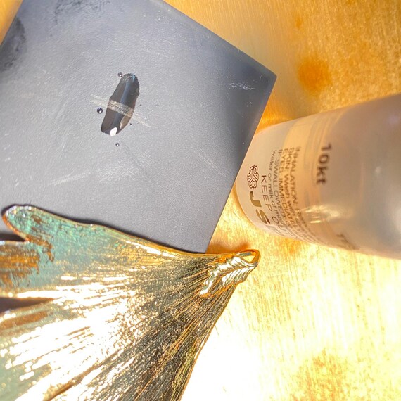 10K Gold Dipped Ginkgo Leaf Pendant - image 11