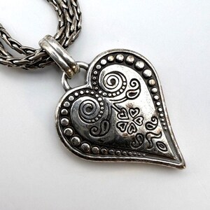 BRIGHTON FRENCH QUARTER Herz Anhänger Dreibettzimmer Kette Halskette Silber überzogen 43 cm Bild 3