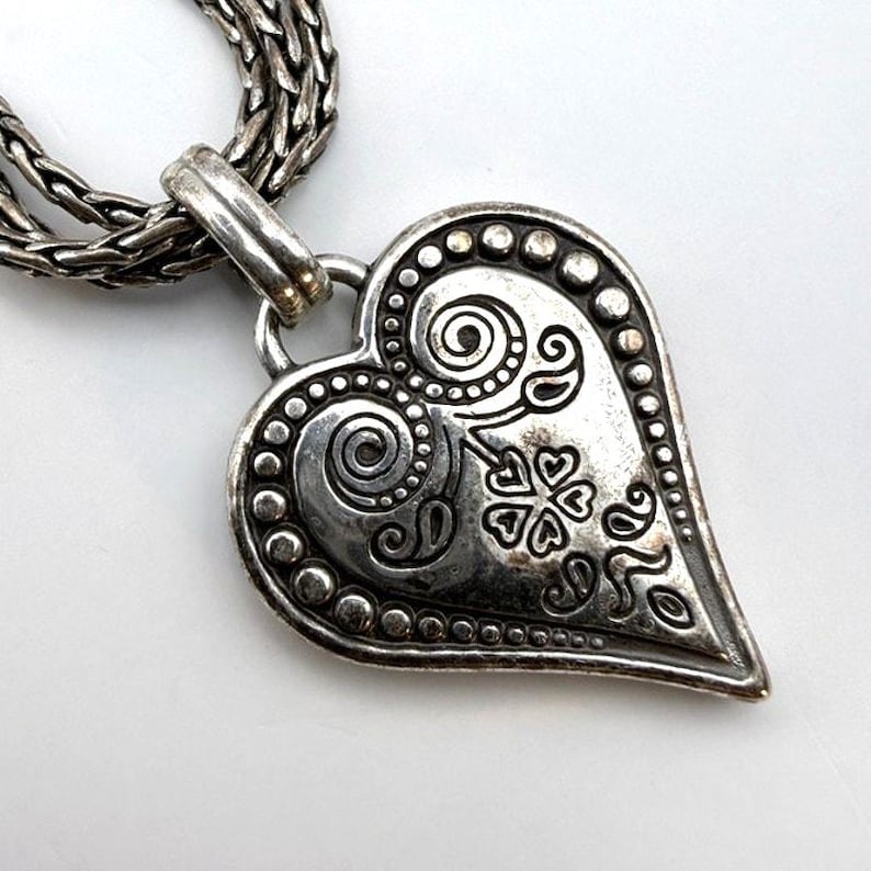 BRIGHTON FRENCH QUARTER Herz Anhänger Dreibettzimmer Kette Halskette Silber überzogen 43 cm Bild 3