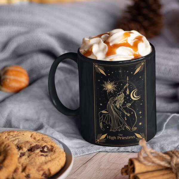 The High Priestess Tarot Card Coffee Mug, Tarot Card Coffee Mug, The High Priestess Tarot, High Priestess Coffee Mug, High Priestess Mug