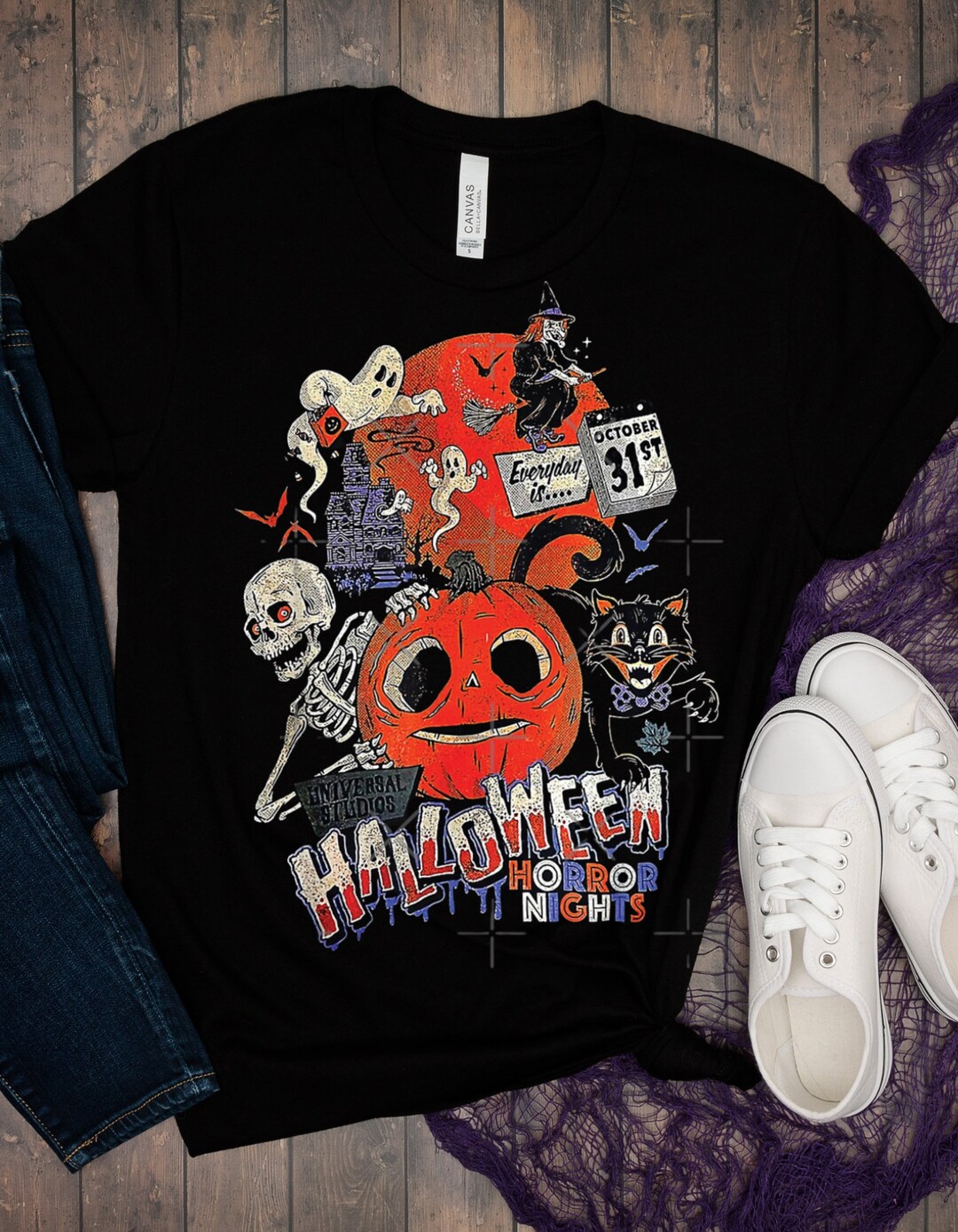 Halloween Horror Nights Shirt, Vintage 90s Halloween Shirt, Retro