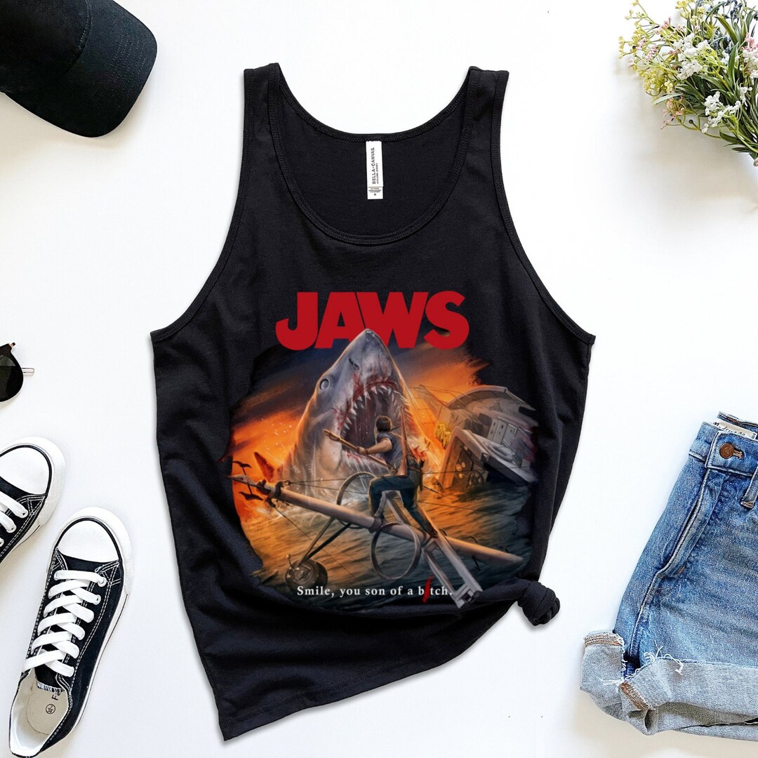 Jaws Horror Movie Tank Top, Horror Tank Top, Vintage Horror Movie Tank