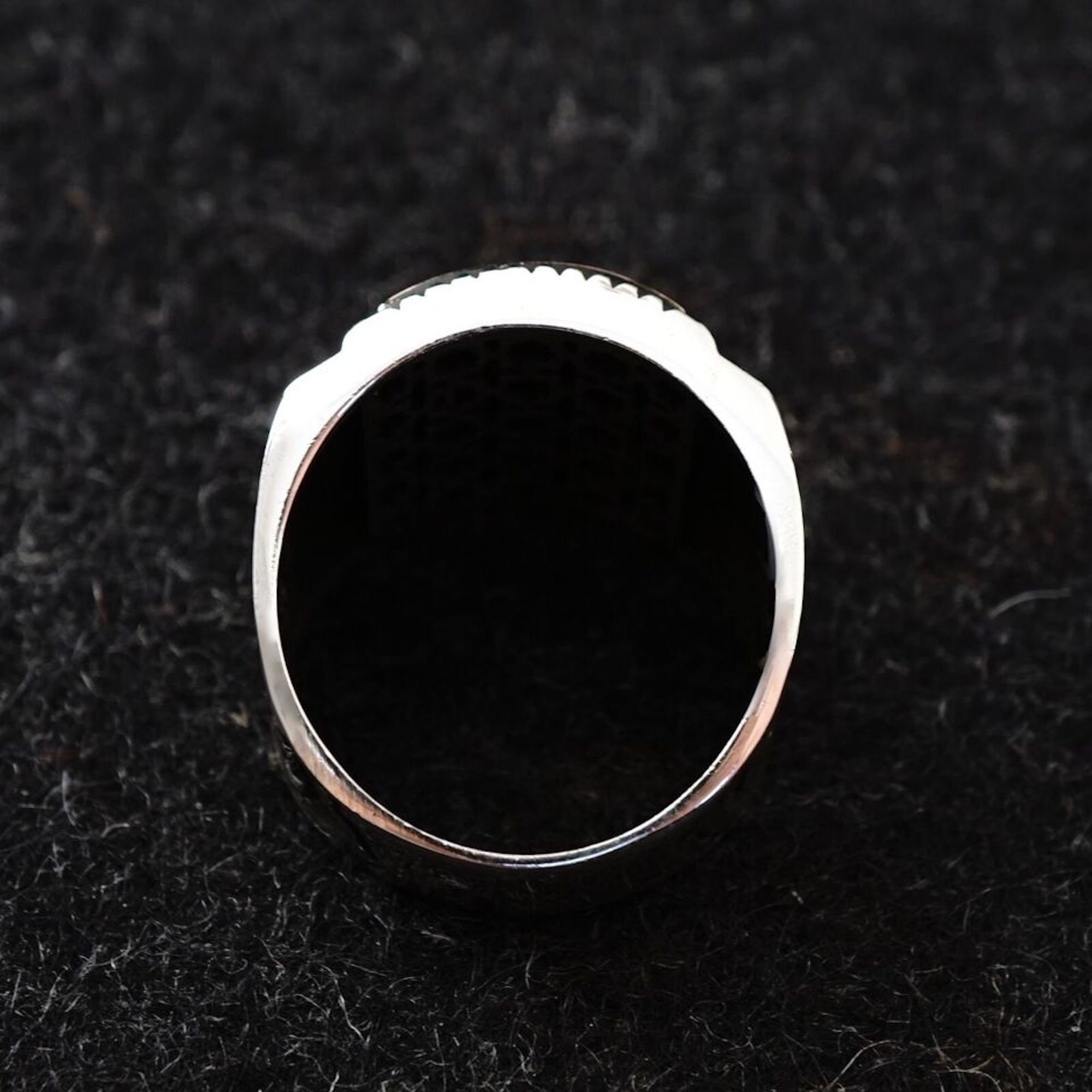 Men's Ring 925 Sterling Silver Crescent Star Solid Engraved