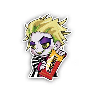 Beetlejuice Sticker: Glossy Horror Icon Laptop Decal