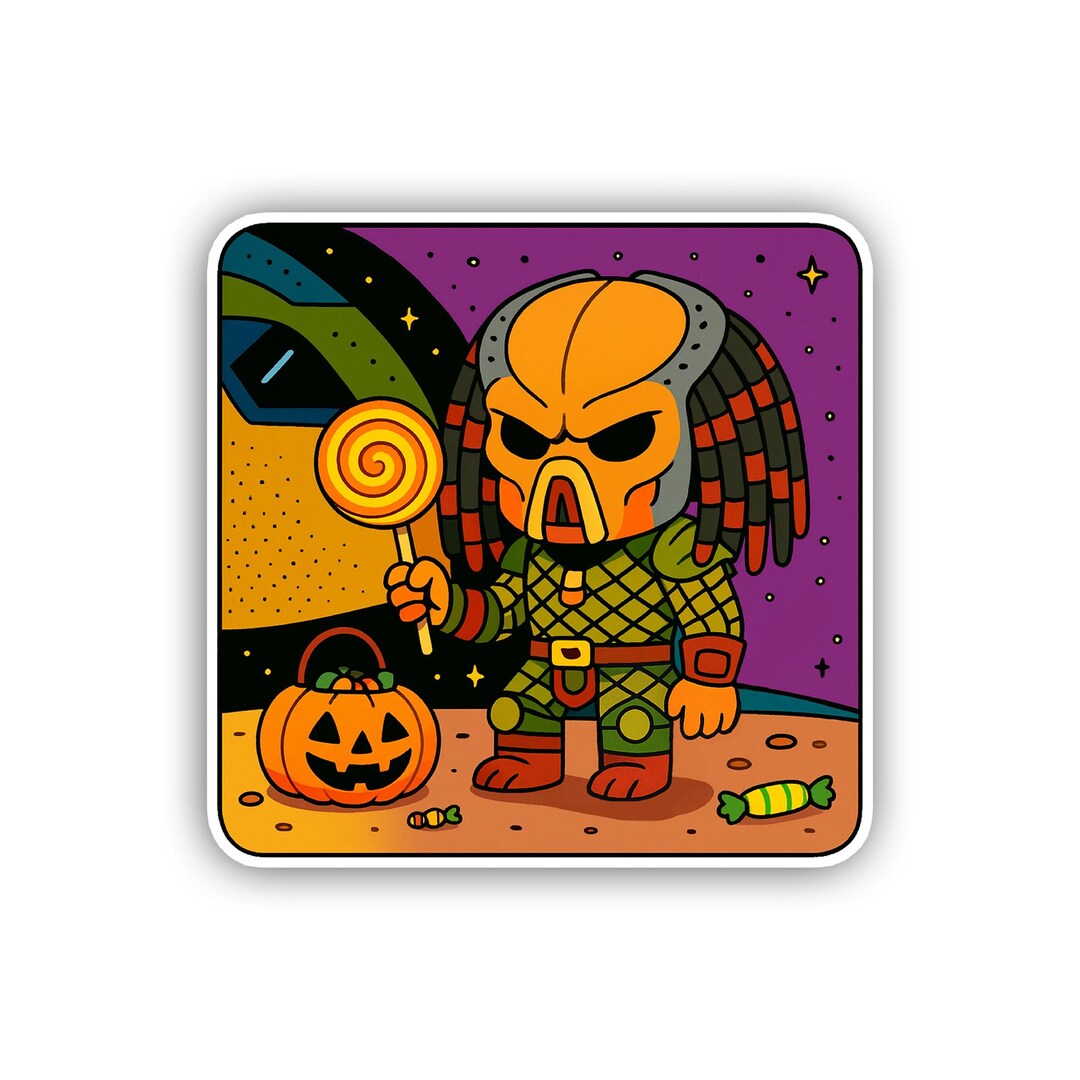 Predator Horror Icon Sticker: Glossy Waterproof Laptop Decal - Etsy