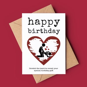 Carte à gratter sexe anniversaire drôle, carte d'anniversaire à gratter et révéler, carte d'anniversaire amusante, carte sexy pour lui, carte à gratter cadeau d'anniversaire sexy