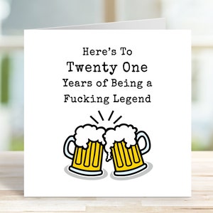 Voici 21 ans de légende, carte de 21e anniversaire pour lui, carte d'anniversaire drôle, frère, fils, neveu, petit ami