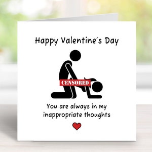 Naughty Valentines Day Card, Rude Card for Valentine's Day, Funny Card for Boyfriend, Girlfriend, Mari, Wife, Partner, Valentines Card image 1