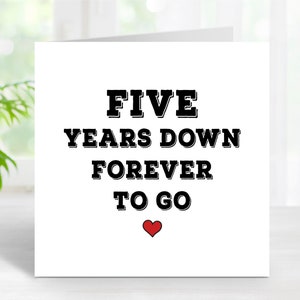 Fifth Anniversary Scrapbook Gift for Him, 5th Wood Anniversary Gift, Five  Years Down Forever to Go 