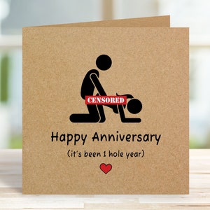 Carte d'anniversaire drôle, carte grossière, carte de joyeux anniversaire pour elle, carte de 1er anniversaire, petit ami, petite amie, mari, femme, carte coquine