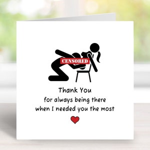 Carte de remerciement grossière mais drôle pour lui, petit ami, mari, partenaire, amoureux, carte d'anniversaire, carte d'anniversaire, cartes de Saint-Valentin pour lui