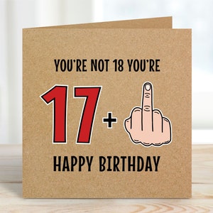 Funny 18th Birthday Card, 18th Birthday Card for Him, Humorous Birthday Card, Cheeky Middle Finger Birthday Card, Happy 18th Birthday Card