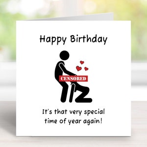 Carte d'anniversaire drôle et grossière pour elle ou carte d'anniversaire pour lui, petite amie, petit ami, mari, femme, partenaire, amoureux, cartes d'anniversaire
