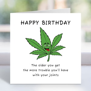 Carte d'anniversaire drôle de marijuana pour frère, soeur, cousin, meilleur ami, petit ami, petite amie, carte pour lui ou elle, carte d'anniversaire commune
