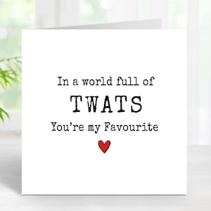 Carte d'anniversaire, carte Twat drôle pour petit ami, mari, partenaire, ami, frère, carte d'anniversaire effrontée pour lui, Saint Valentin, carte d'anniversaire