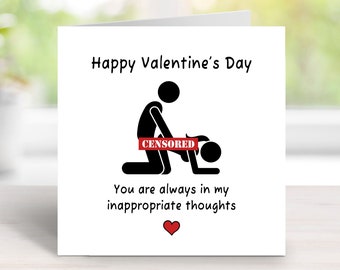 Naughty Valentines Day Card, Rude Card for Valentine's Day, Funny Card for Boyfriend, Girlfriend, Husband, Wife, Partner, Valentines Card