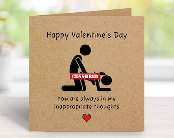 Rude Valentines Day Card, Funny Card for Valentine's Day, Rude Card for Boyfriend, Girlfriend, Husband, Wife, Valentines Card