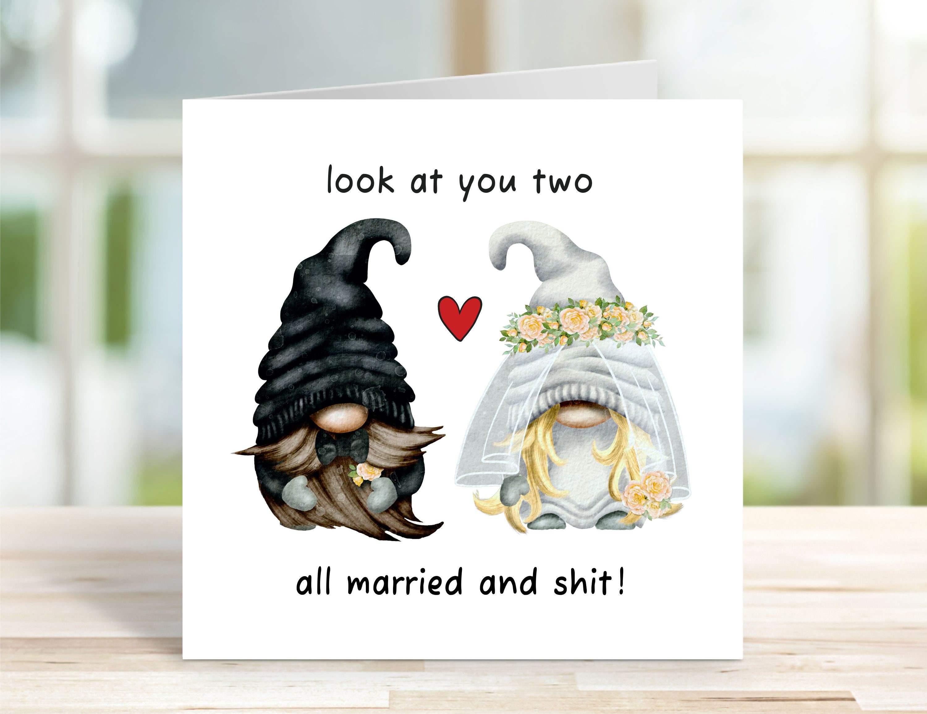 Getting Married Rude Funny Wedding Card, Wedding Card, Gnome Card for Their Wedding, Rude ...