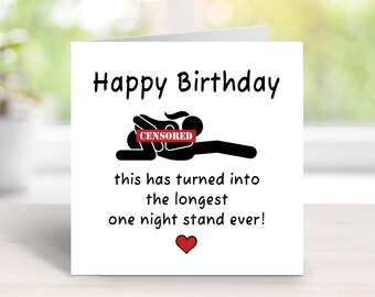 Carte d'anniversaire drôle, carte d'anniversaire coquine pour elle, carte effrontée grossière pour lui, adulte coquine, sexy, amour, mari, femme, humoristique drôle, mignon