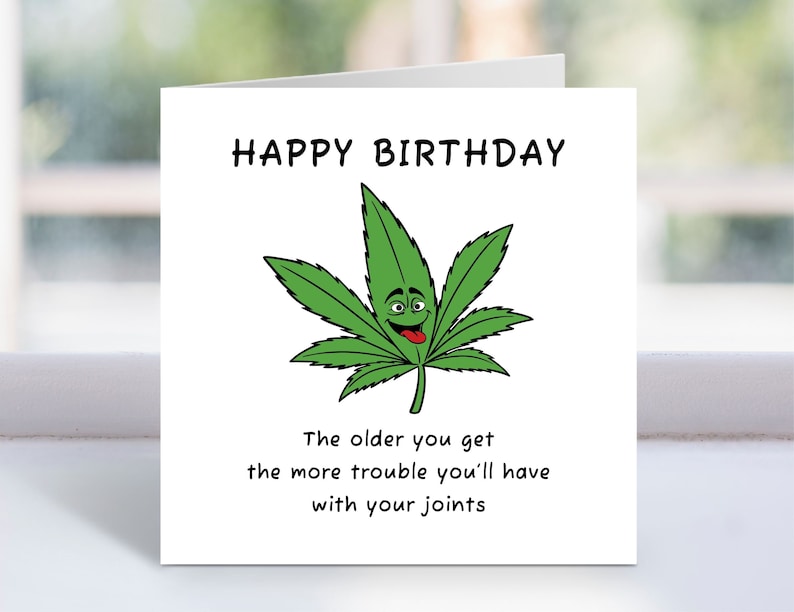 Funny Marijuana Birthday Card for Brother, Sister, Cousin, Best Friend ...